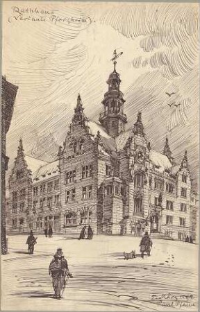 Pfann, Paul; Pforzheim; Rathaus - Rathaus (Perspektive)
