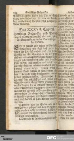 Das XXXVII. Capitel. Gottselige Gedancken und Betrachtungen wider den Zweiffel...