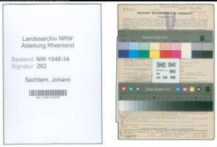Entnazifizierung Johann Sechtem , geb. 04.09.1909 (Apotheker)