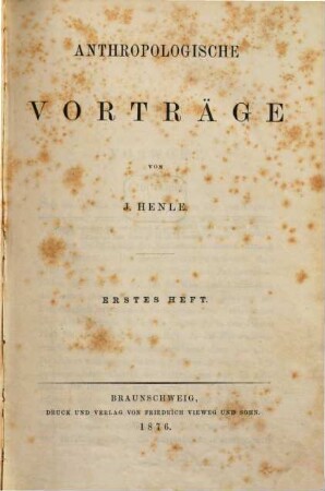 Anthropologische Vorträge, 1