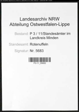 Sterberegister Standesamt Rothenuffeln