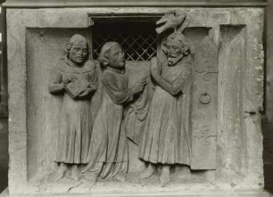 Darstellung des Wunders der Bischofswahl des heiligen Severus : Erfurt, St. Severi, Sarkophag des Heiligen Severus