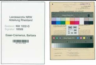 Entnazifizierung Barbara Esser-Cremerius, geb. 12.09.1914 (Sekretaerin)