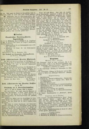 Osnabrücker Overberg-Verein : Tagesordnung [für die am 9. Oktober 1901 in Lingen stattfindende Generalversammlung]