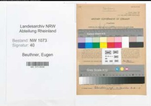 Entnazifizierung Eugen Beuthner , geb. 17.11.1890 ()