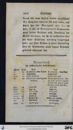 Verzeichniß der nothwendigsten Verbesserungen.