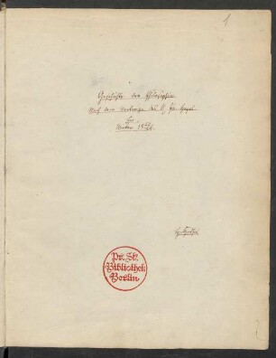 Geschichte der Philosophie, Berlin WS 1823/1824 (Nachschrift Heinrich Hotho)