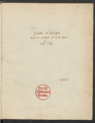 Geschichte der Philosophie, Berlin WS 1823/1824 (Nachschrift Heinrich Hotho)