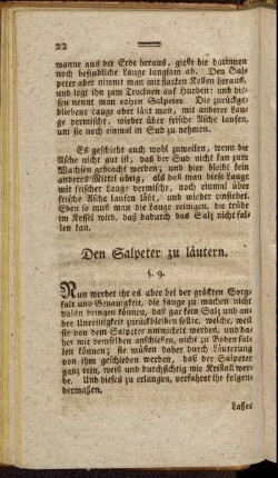 Den Salpeter zu läutern.