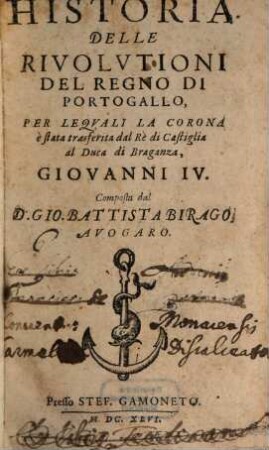 Historia delle rivolutioni del Regno di Portogallo