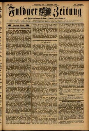 Zweite Ausgabe vom Samstag, den 07. Dezember 1895.