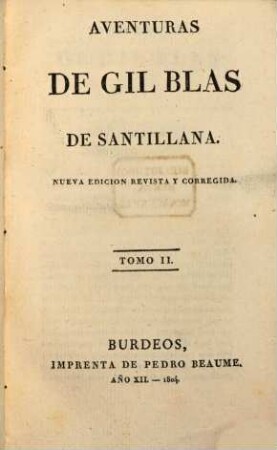 Aventuras de Gil Blas de Santillana, 2