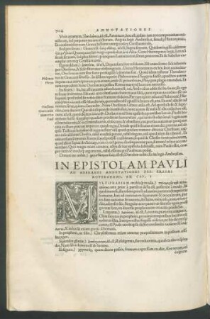 In Epistolam Pauli Ad Hebraeos Annotationes Des. Erasmi Roterodami.