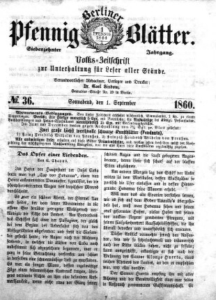No. 36, Sonnabend, den 1. September