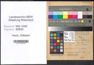 Entnazifizierung Wilhelm Hoch , geb. 22.09.1903 (Kaufmann)