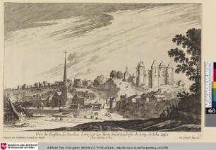 Veue du Chateau de Bourbon Lancy et des Bains dudit lieu, bastis du temps de Jules Caesar
