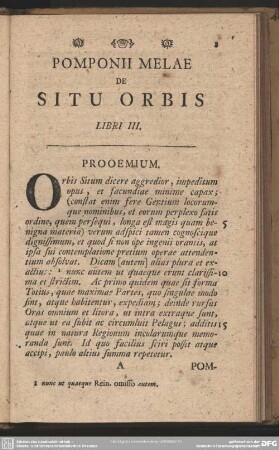 De Situ Orbis, Prooemium
