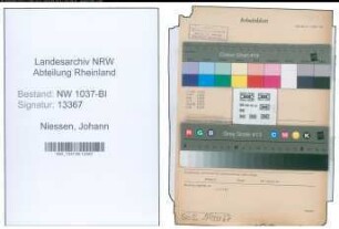 Entnazifizierung Johann Niessen , geb. 14.03.1903 (Sekretaer)