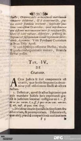 Tit. IV. De Citatione.