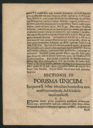 Sectionis III. Porisma Unicum.