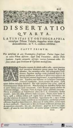 Dissertatio quarta