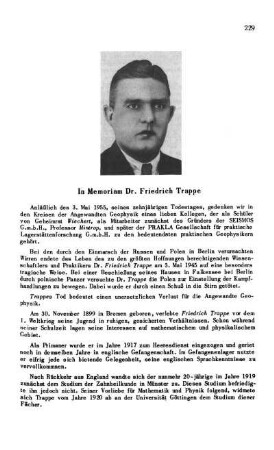 In Memoriam Dr. Friedrich Trappe