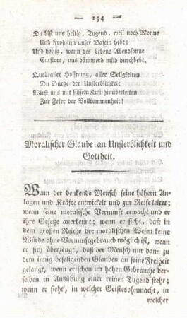 Moralischer Glaube an Unsterblichkeit und Gottheit.