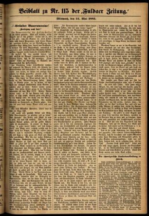 Ausgabe vom Mittwoch, den 23. Mai 1883.