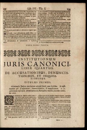 Institutionum Iuris Canonici, Liber Quartus.