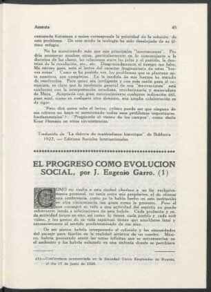 El progreso como evolución social