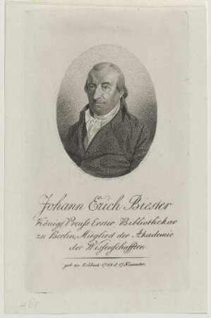 Bildnis Johann Erich Biester