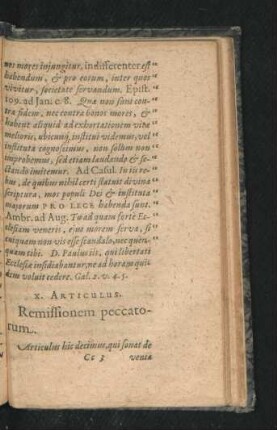 X. Articulus. Remissionem peccatorum.