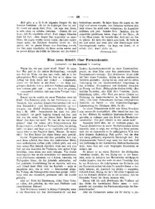 Eine neue Schrift über Formenkunde