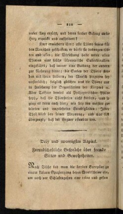210-223, Drey und zwanzigstes Kapitel. Freundschaftliche Gespräche über fremde Sitten und Gewohnheiten; Vier und zwanzigstes Kapitel. Gesundheitsgesetze der Letalisponer