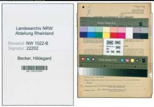Entnazifizierung Hildegard Becker , geb. 26.06.1900 (Buchhalterin)