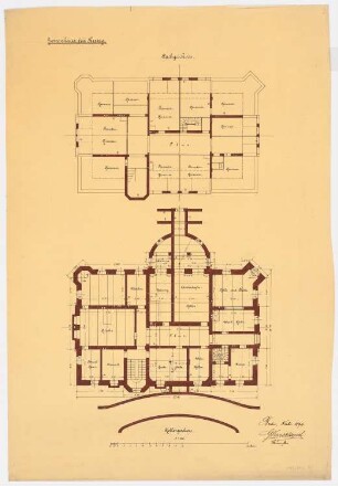 Herrenhaus, Rummelsburg-Turzig: Grundriss KG und DG 1:100