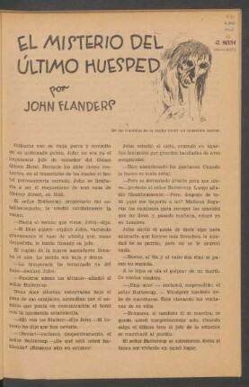 El misterio del último huésped : De las tinieblas de la noche brotó un indecible horror.