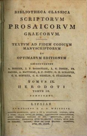 Herodoti Halicarnassei Historiarum libri IX : ad fidem optimorum librorum diligenter recogniti, 3