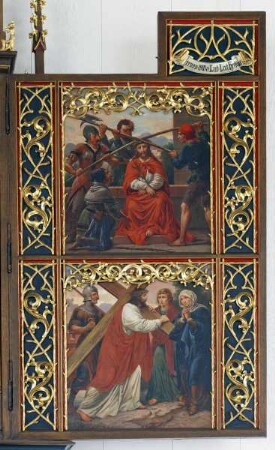 Welkerser Altar — Rechter Flügel (innen): Dornenkrönung und Kreuztragung — Dornenkrönung