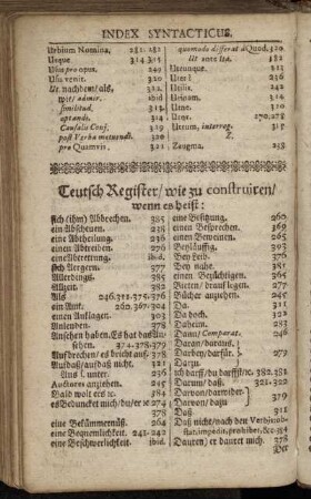 Teutsch Register/ wie zu construiren/ wenn es heißt:[...]