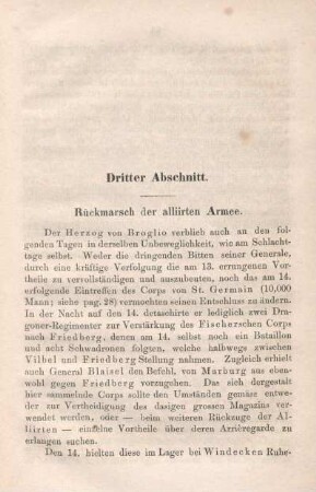 Dritter Abschnitt. Rückmarsch der alliirten Armee.