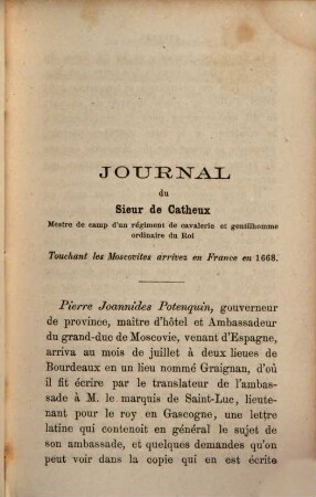 Une ambassade Russe à la cour de Louis XIV