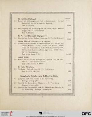Gerahmte Stiche und Lithographien (Nr. 301 - 347)