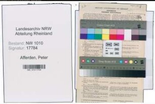 Entnazifizierung Peter Van Afferden , geb. 19.02.1900 (Bahnarbeiter)