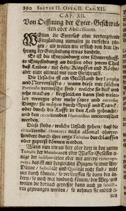 Cap. XII. Von Oeffnung der Eyter-Geschwulsten oder Abscessuum.