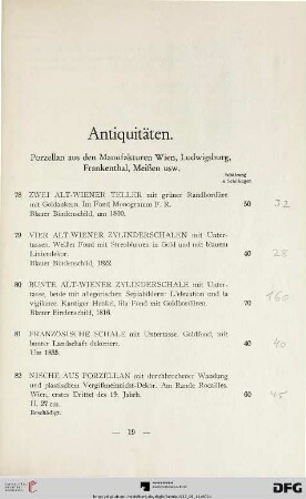 Antiquitäten (Nr. 78-109)