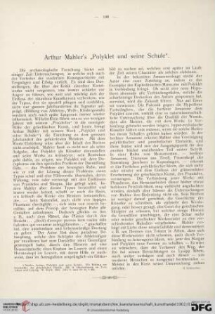 Arthur Mahler's "Polyklet und seine Schule"
