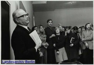 Ausstellung "Josef Albers" (vom 21.02. - 29.03.1969); Eröffnung in den Ausstellungsräumen Jebensstraße 2 (Charlottenburg)