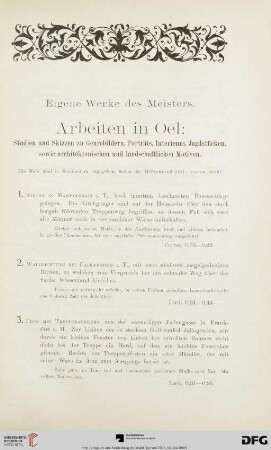 Eigene Werke des Meisters (Nr. 1-323)