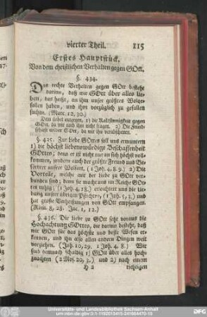 Erstes Hauptstück. Von dem christlichen Verhalten gegen Gott.